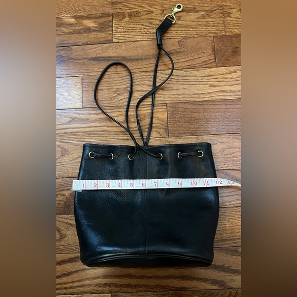 Vintage Ralph Lauren black leather drawstring knapsack backpack main image 14